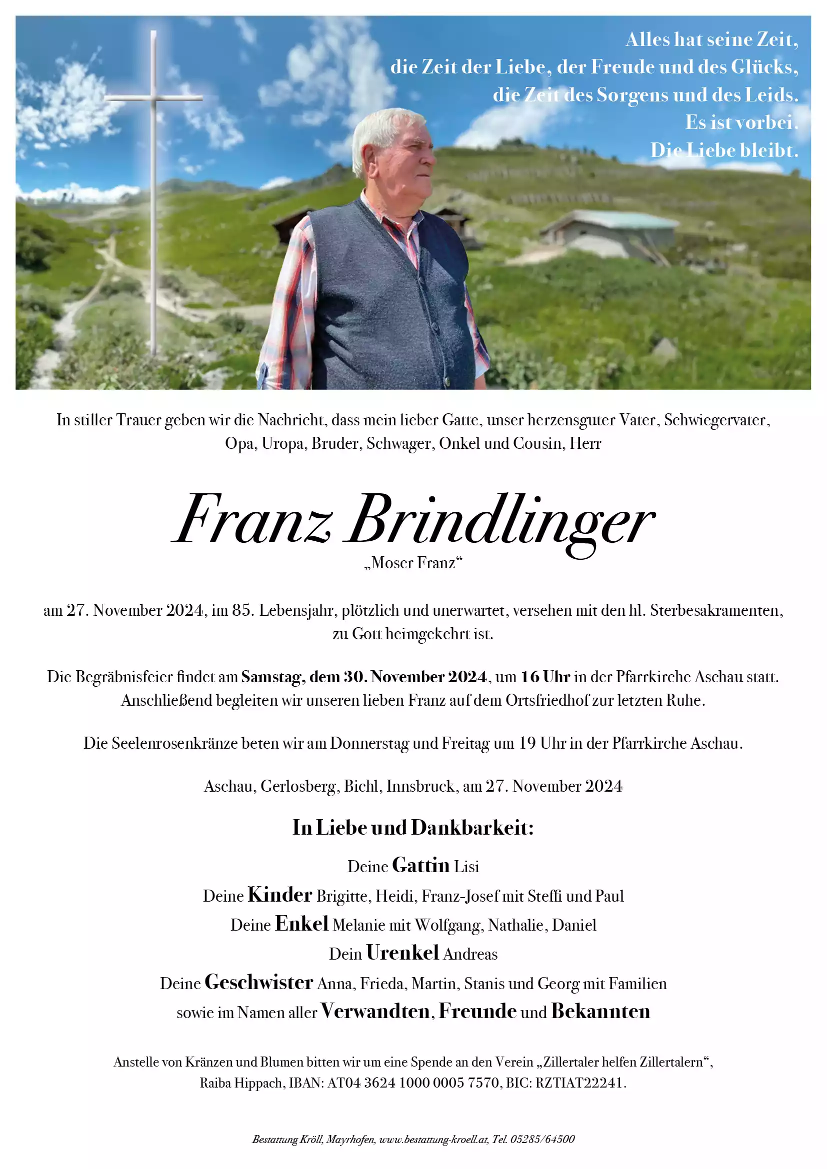 Parte von Franz Brindlinger